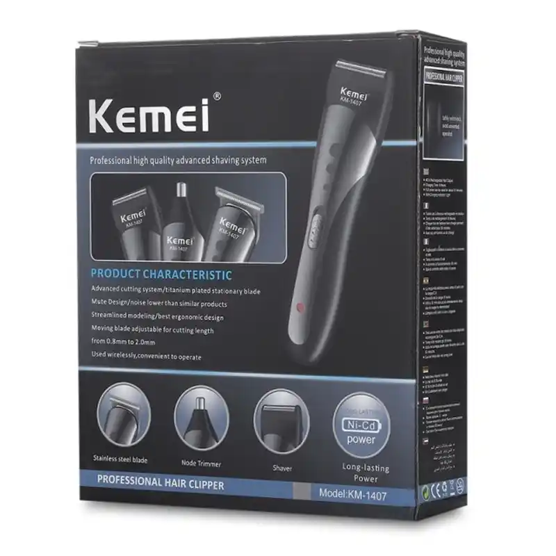 Kemei-KM-1407-3-in-1-Rechargeable-Electric-Shaver-Hair-Trimmer