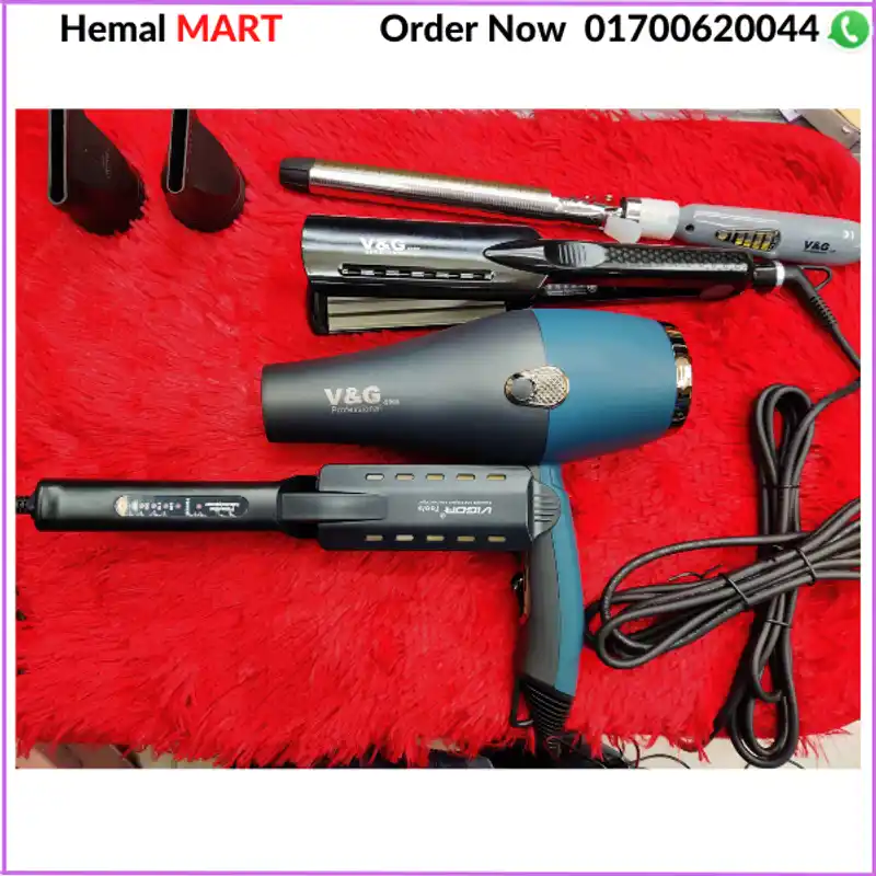 Hair Straightener,Hair Curler, Hair Dryer & hair crimpe combo