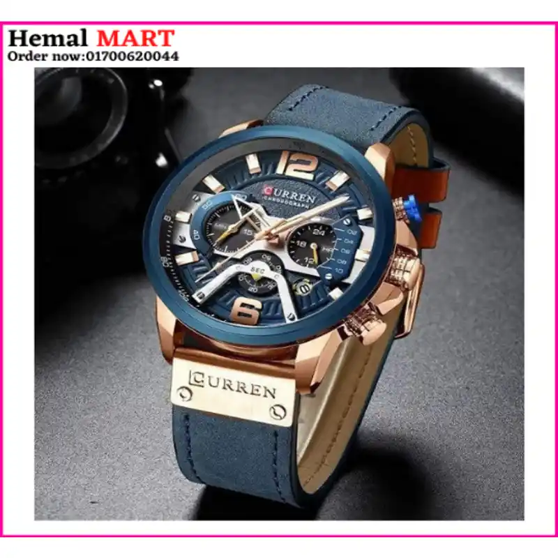 CURREN Casual Sport Watches for Men Blue
