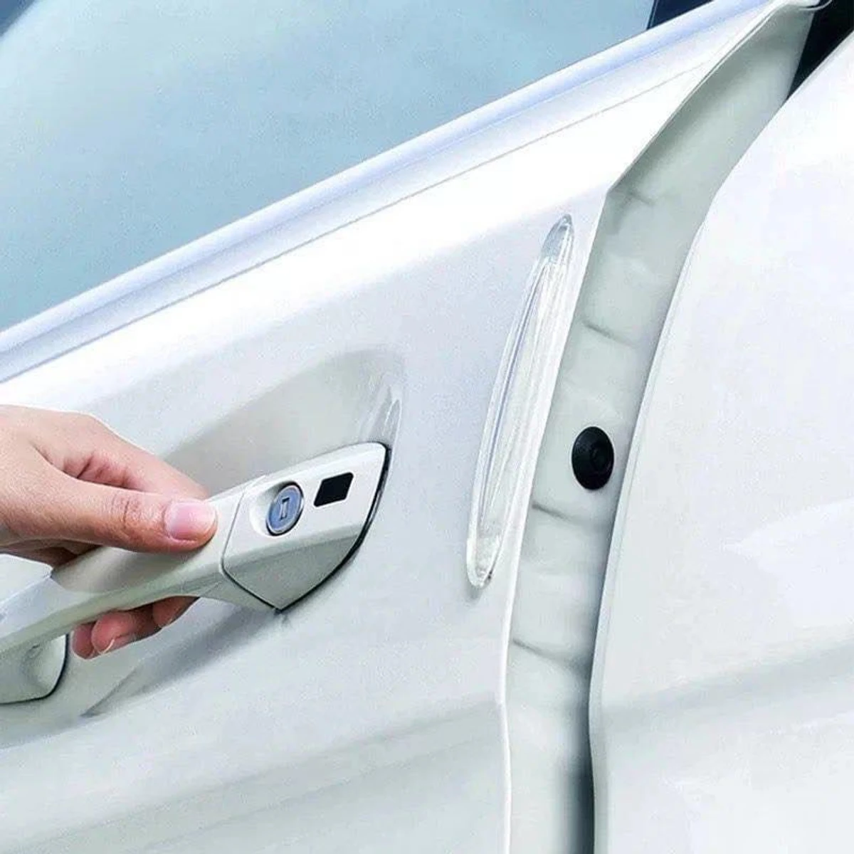 Reflective Stickers Car Door Handle Anti-Collision Strip Decals Strips Silver Tone car decoration