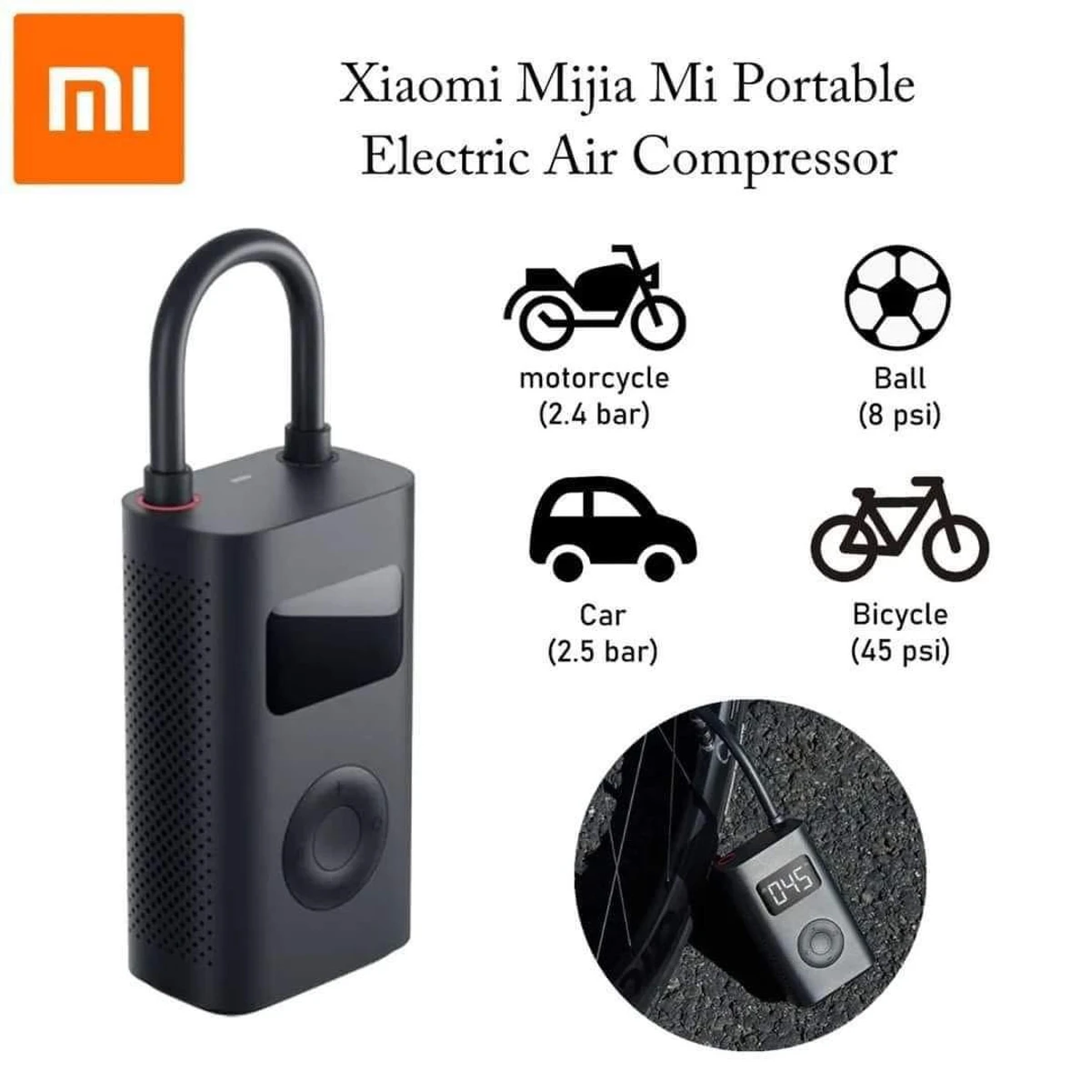 Xiaomi Portable Smart Electric pump Digital Tire Pressure
