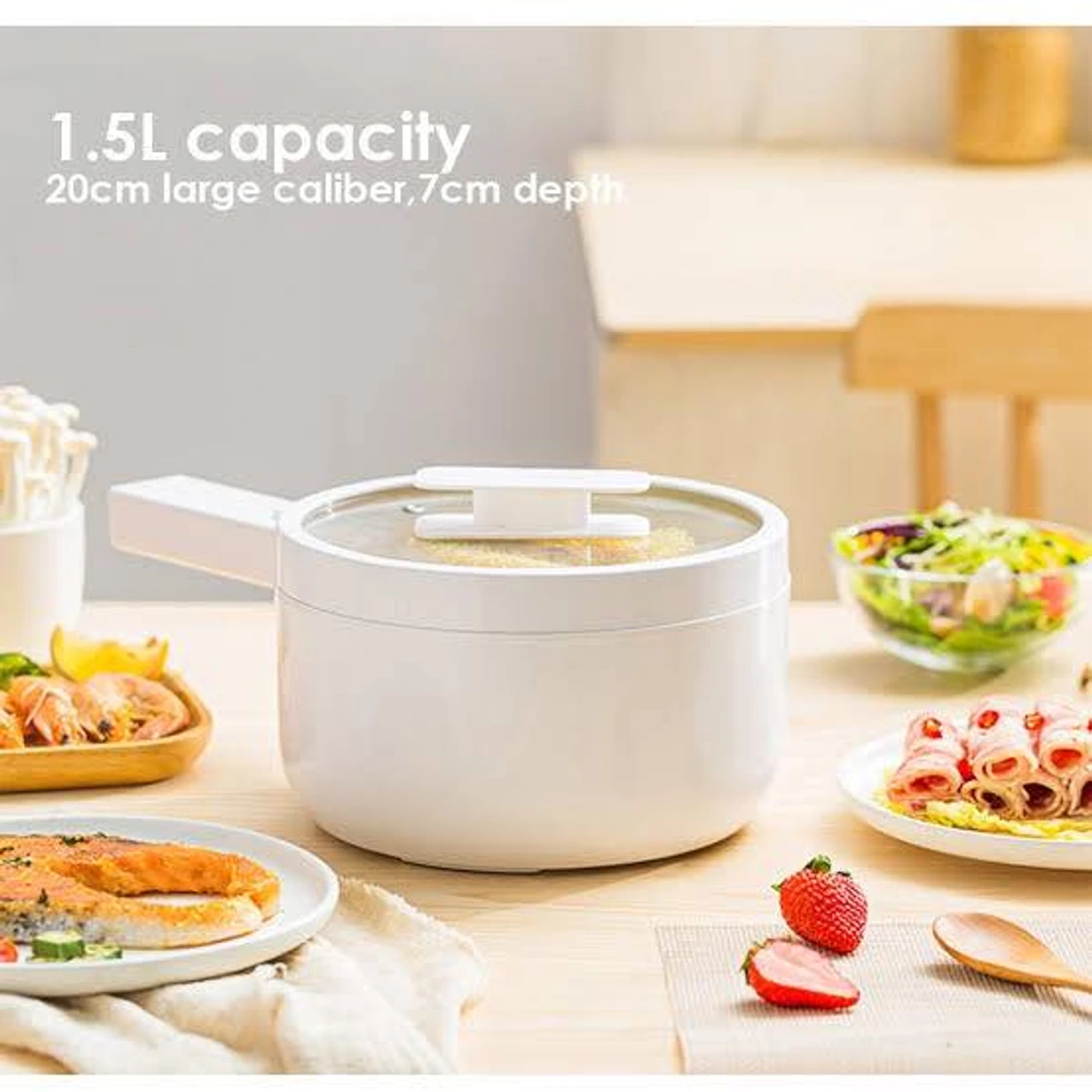 OLAYKS electric hot pot cooker with steamer